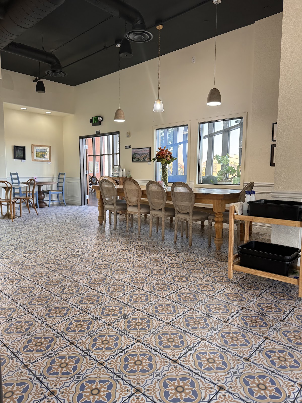 The bright dining room at Café Magnolia